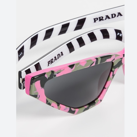 PRADA SPR 12V-F 462-550 Cat Eye Pink Camo Sunglasses NWT - Picture 2 of 10
